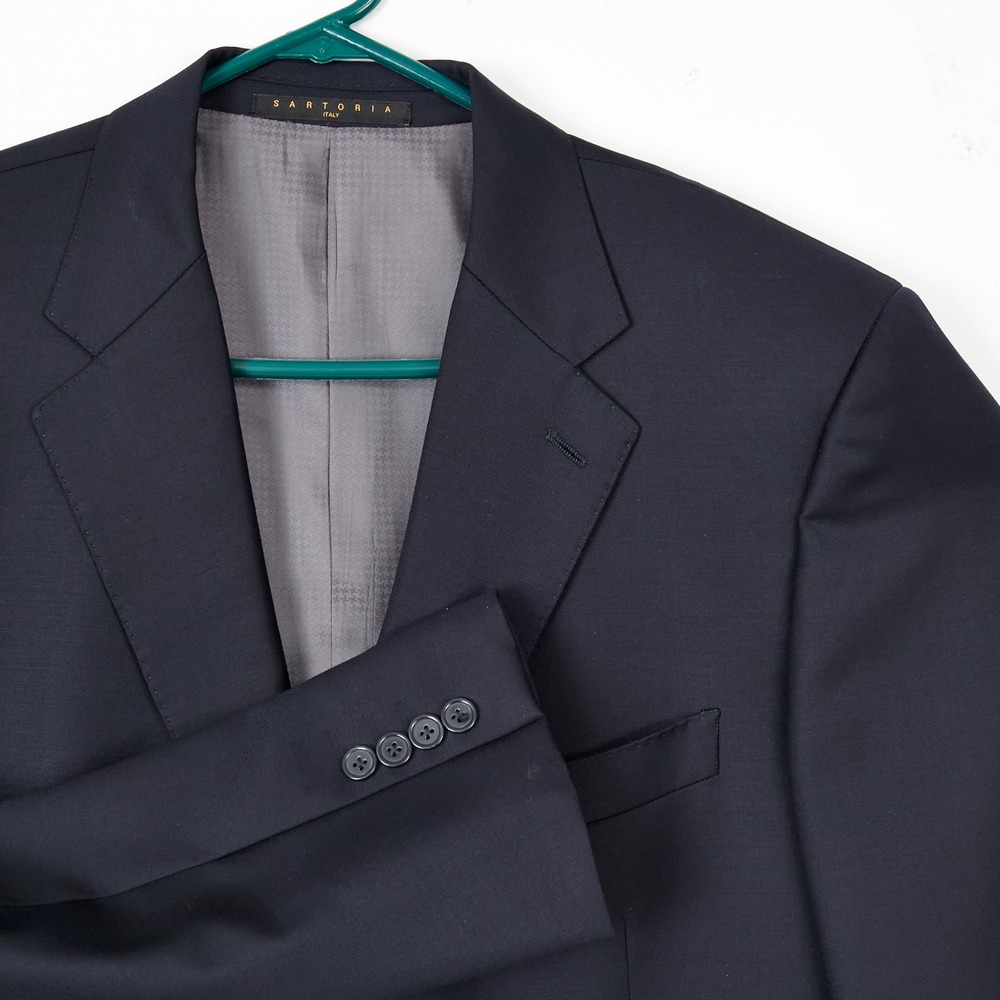 Tombolini Blazer Jacket Mens 44R Navy Blue Pure Wool Sartoria Napoli Italy 14632